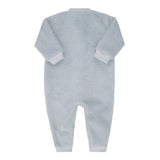 Macacão de Bebê em Plush Creme com Bordado de