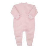 Macacão de Bebê em Plush Creme com Bordado de