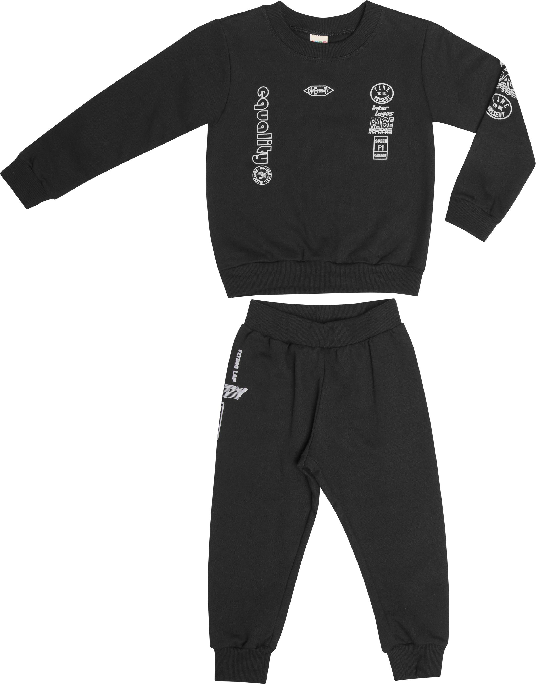 Conjunto Moletom Race Preto com Estilo e Conforto
