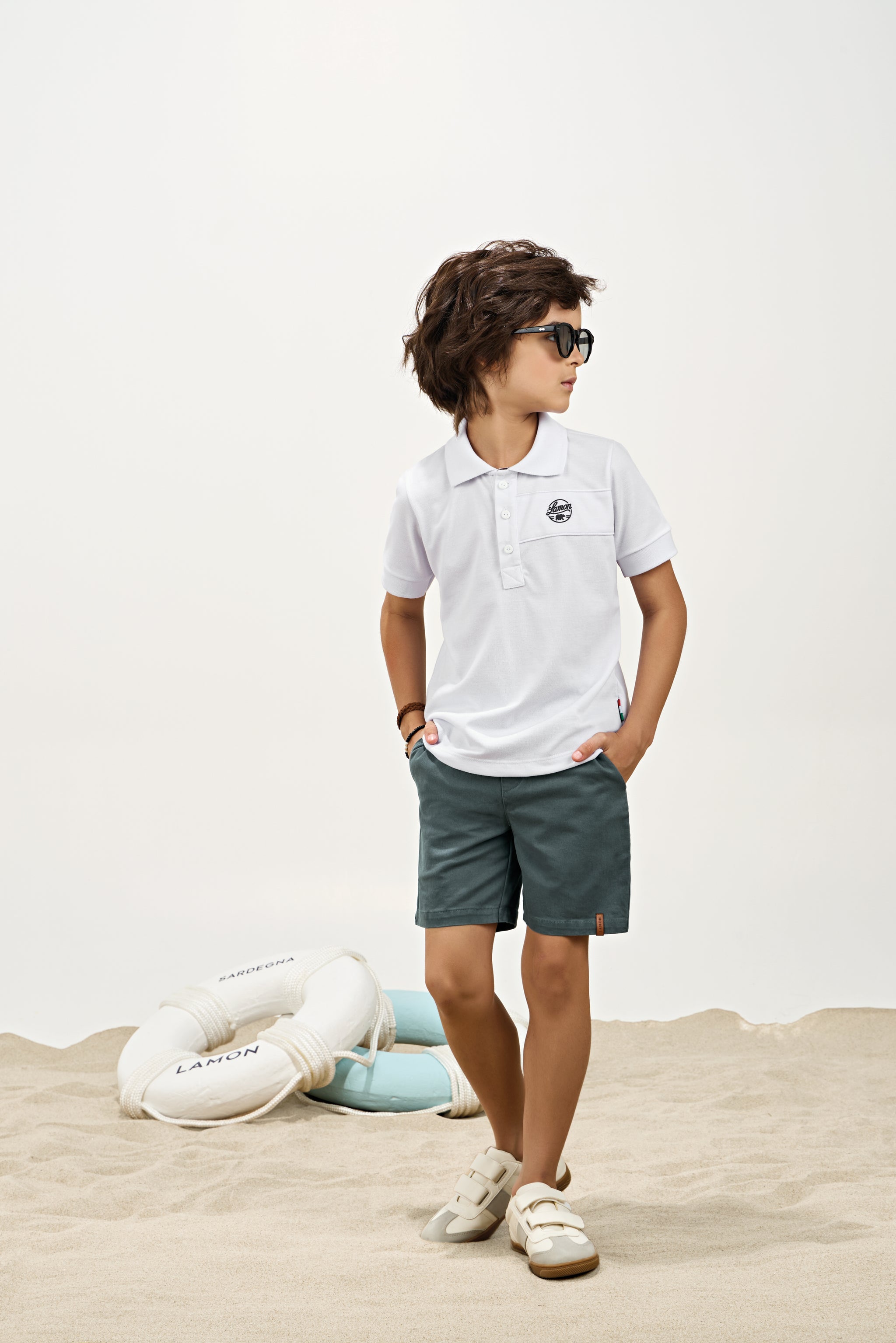 Bermuda Masculina Infantil Sarja Elastano