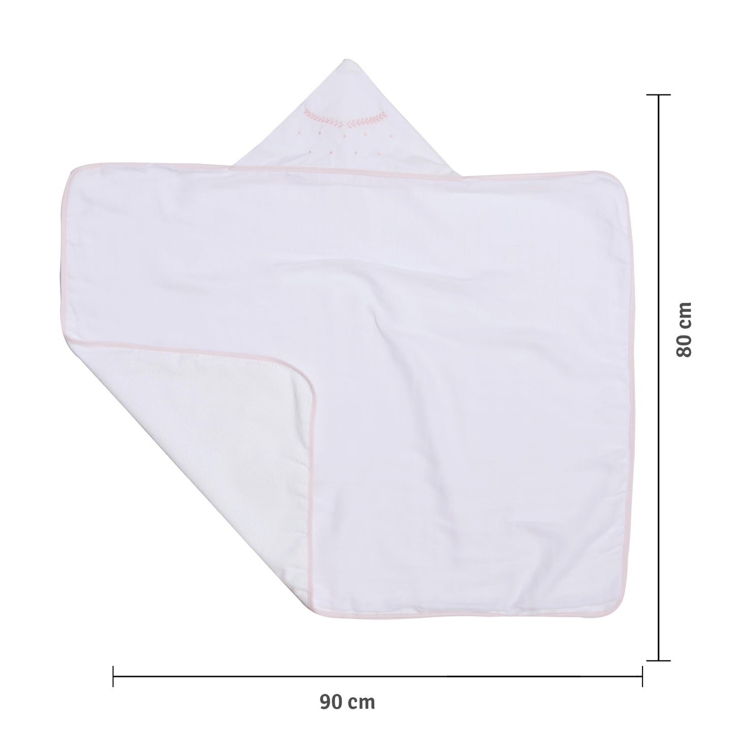 Toalha de Banho Felpuda Mami Clássicos – 1 Unidade 90x80cm Capuz Bordado Clássico Rosa