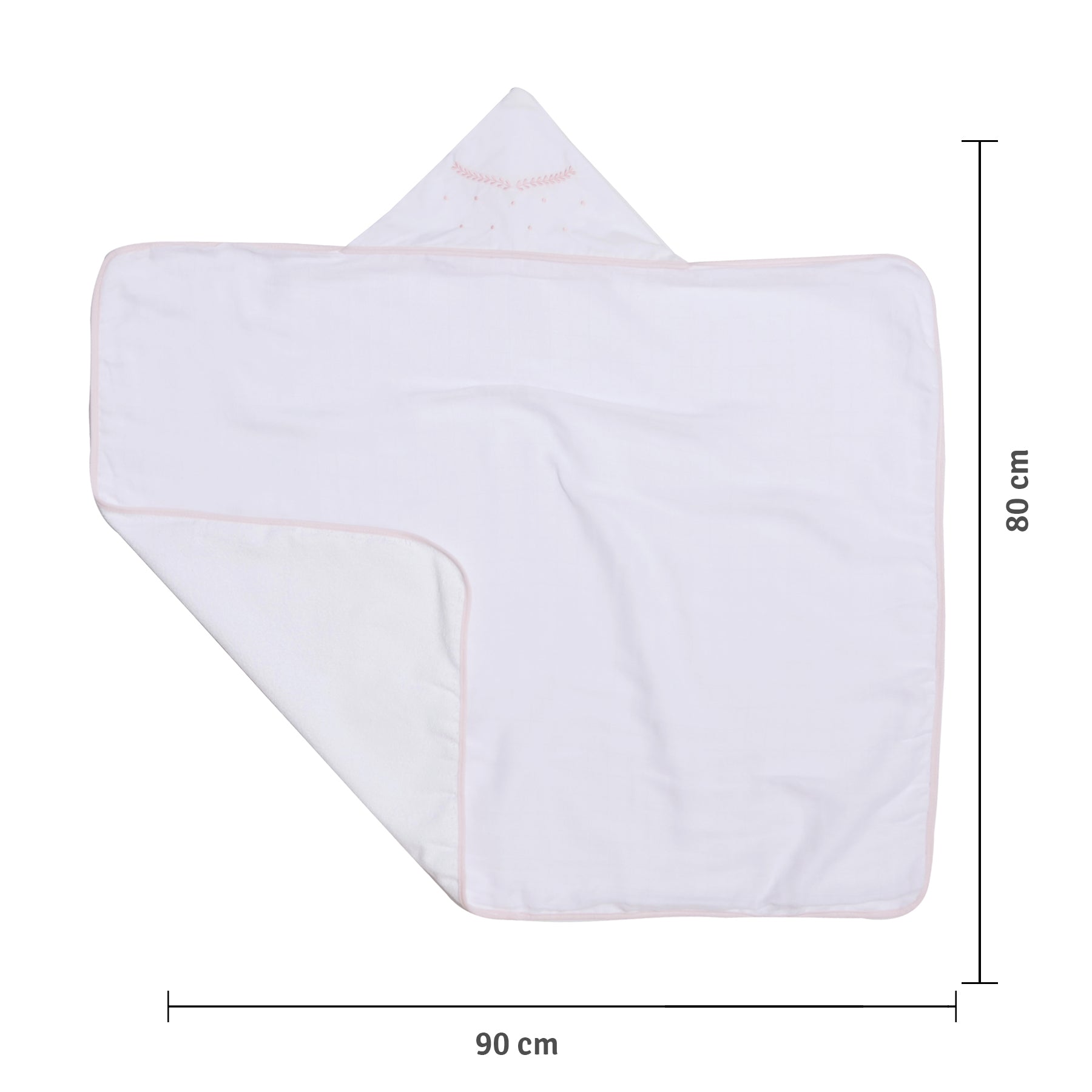 Toalha de Banho Felpuda Mami Clássicos – 1 Unidade 90x80cm Capuz Bordado Clássico Rosa