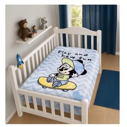Cobertor Raschel Masculino Disney Baby Jolitex Azul Claro