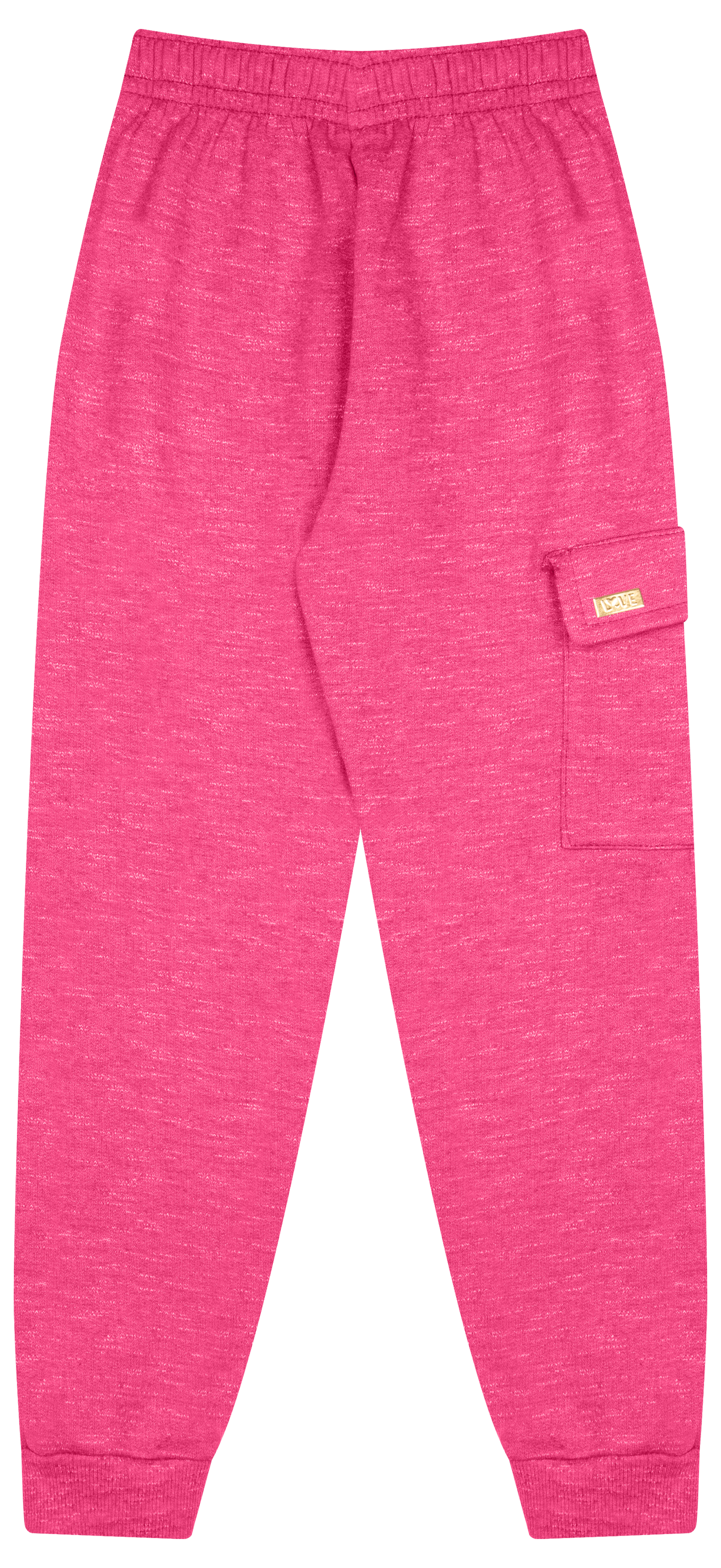 Calça de Moletom Mouliné com Bolso e Plaquinha para Conforto e Estilo