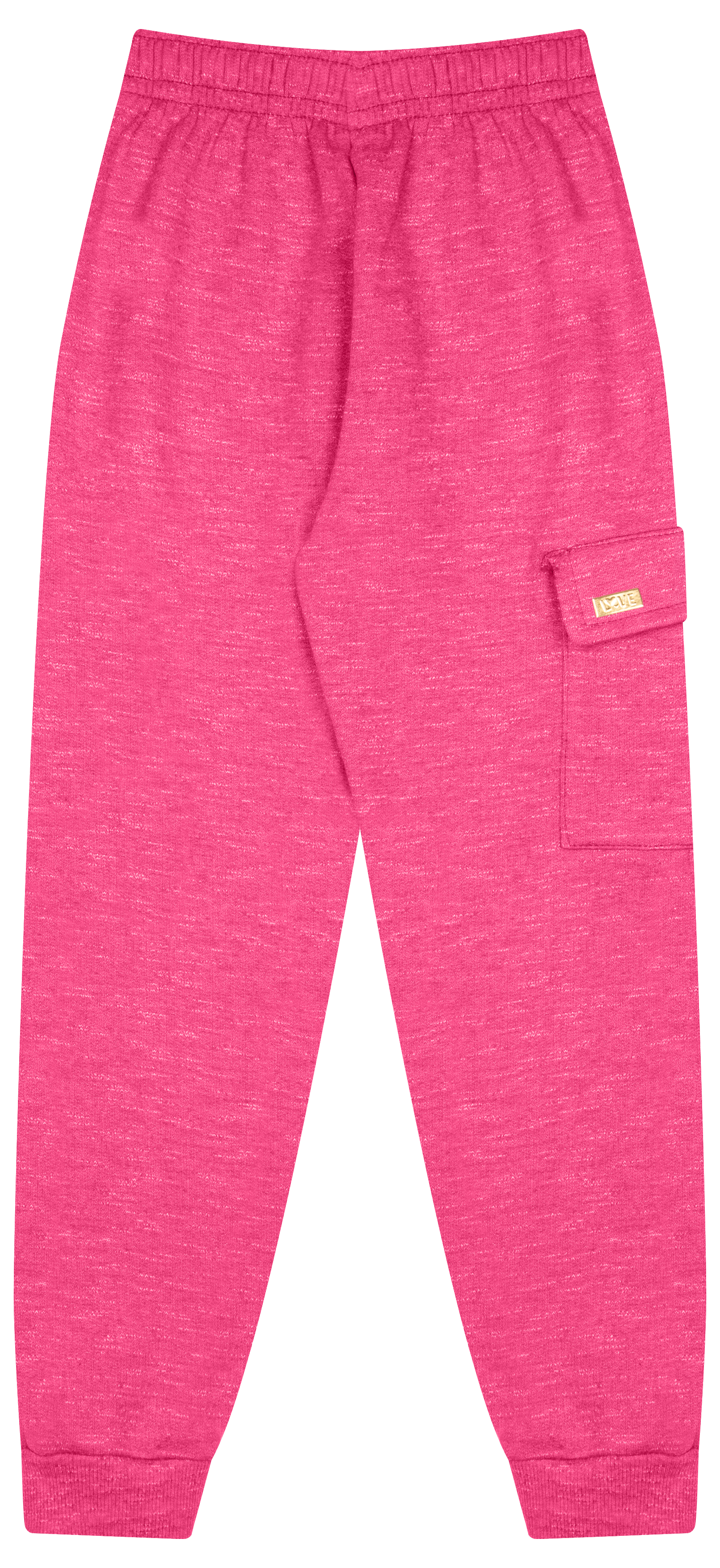 Calça de Moletom Mouliné com Bolso e Plaquinha para Conforto e Estilo