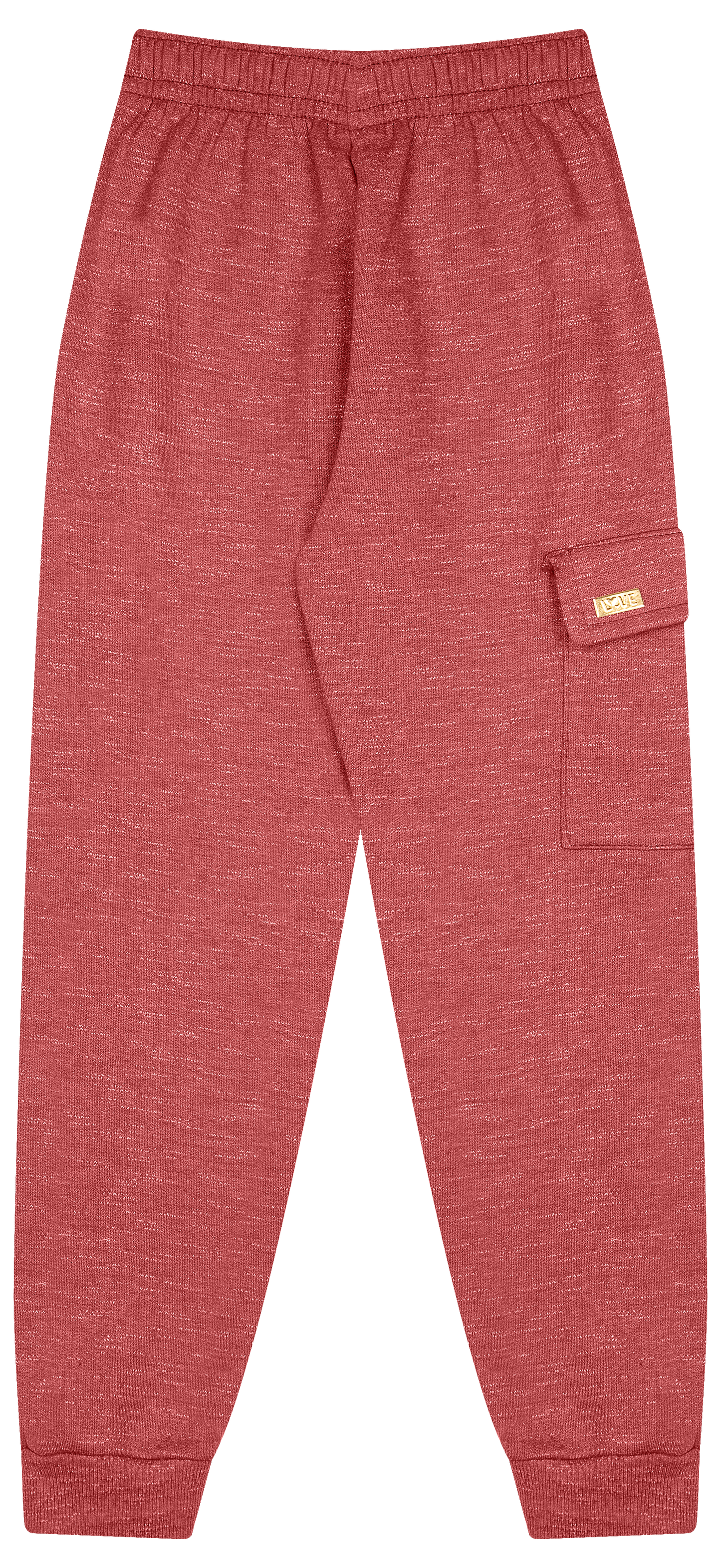 Calça de Moletom Mouliné com Bolso e Plaquinha para Conforto e Estilo