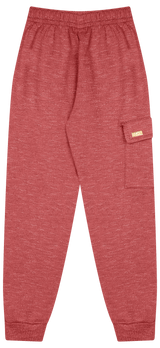 Calça de Moletom Mouliné com Bolso e Plaquinha para Conforto e Estilo