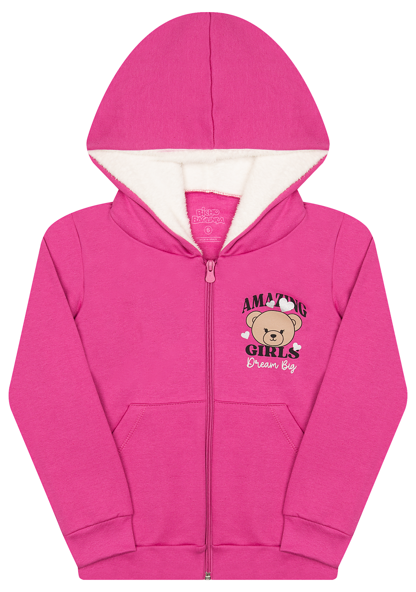 Conjunto de Moletom e Pelo Fleece com Zíper e Capuz para Conforto e Estilo