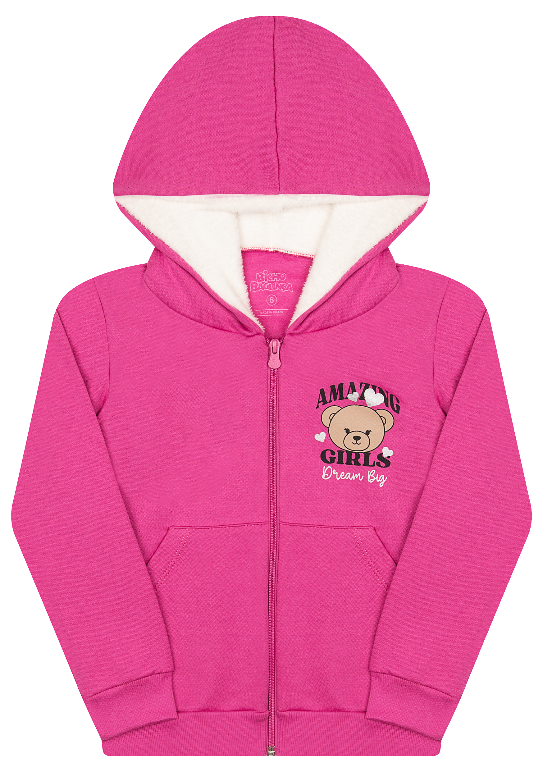 Conjunto de Moletom e Pelo Fleece com Zíper e Capuz para Conforto e Estilo