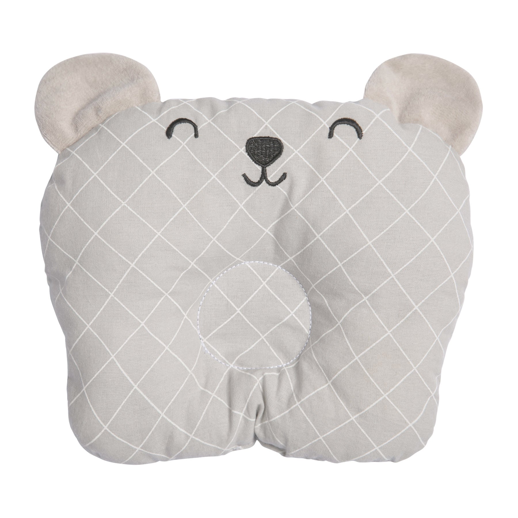 Travesseiro Anatômico Papi Friends Losango Cinza - Conforto Exclusivo para o Seu Bebê