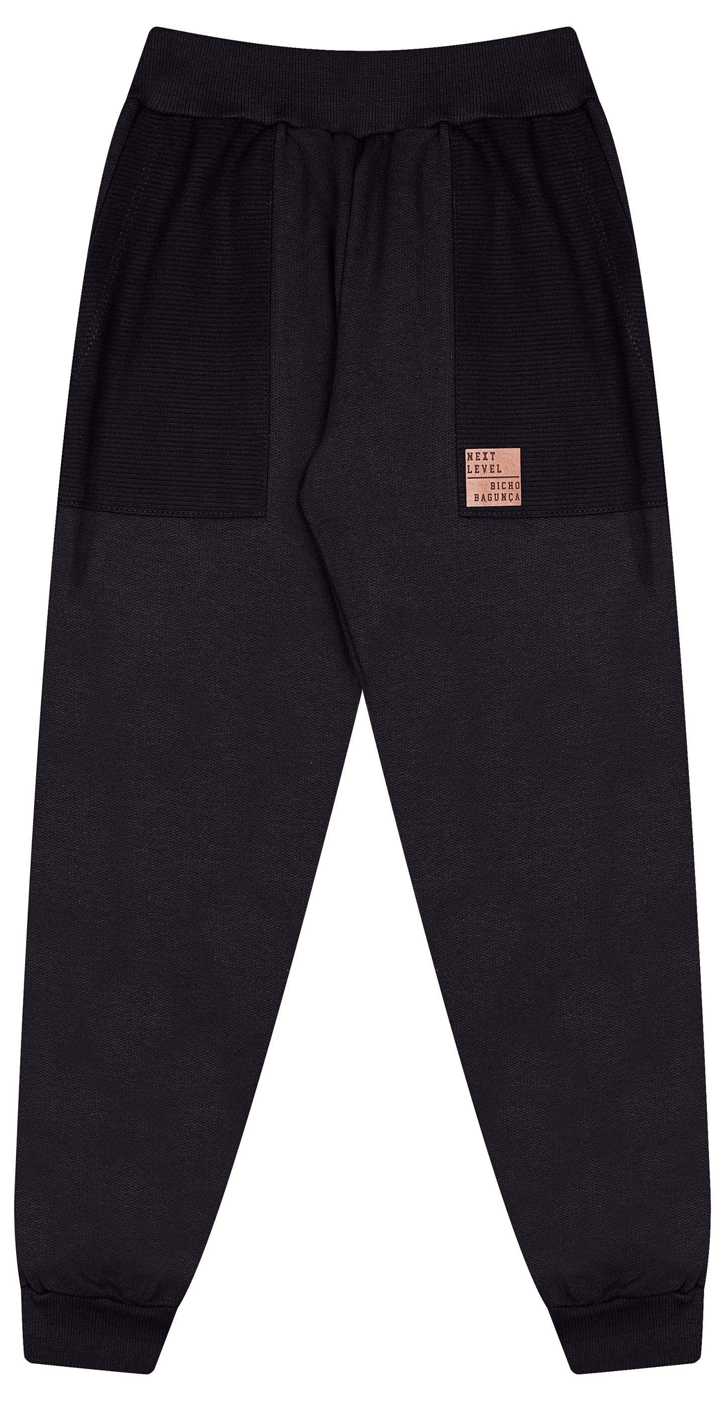 Calça de Moletom com Gorgurão, Bolso e Plaquinha para Conforto e Estilo