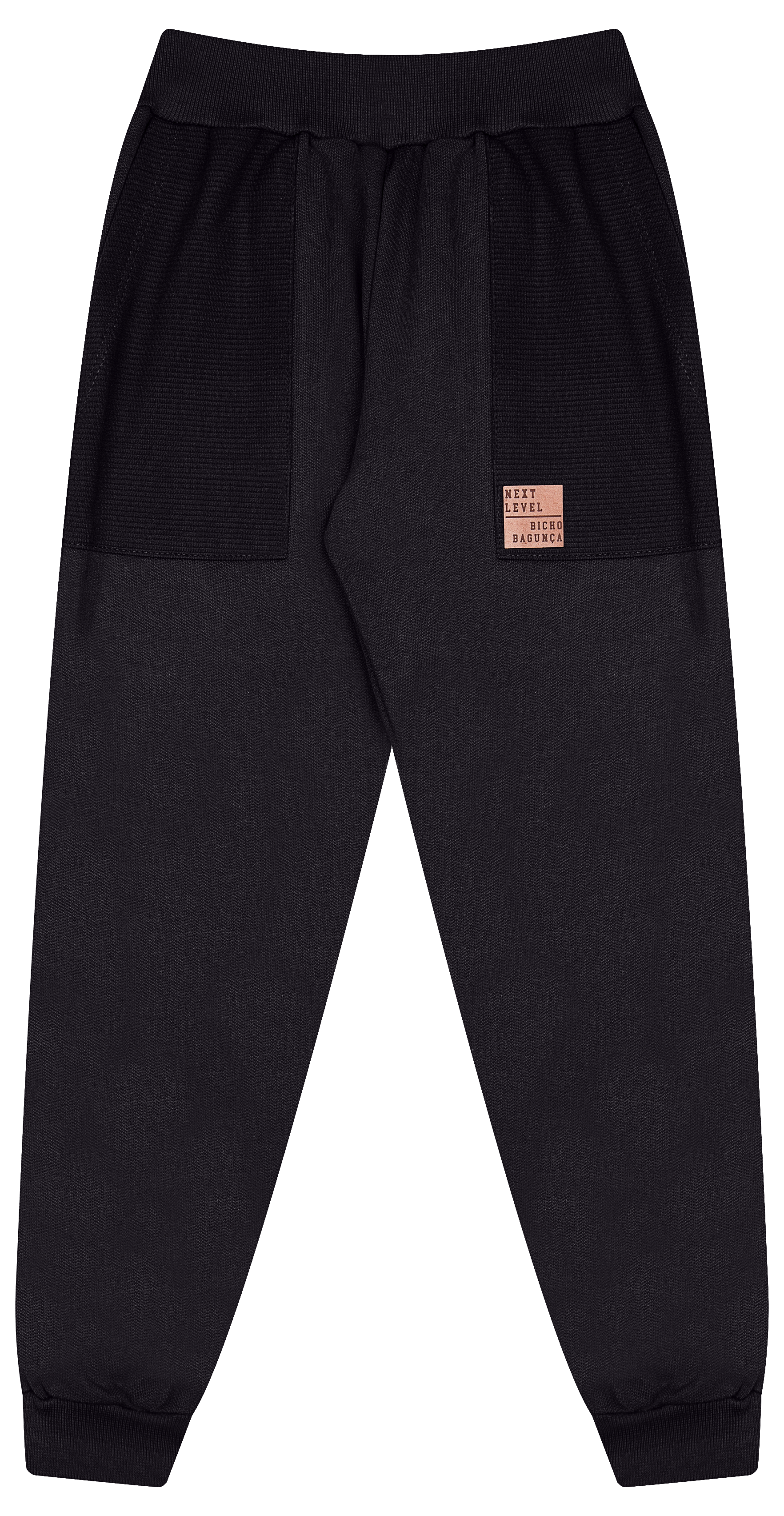 Calça de Moletom com Gorgurão, Bolso e Plaquinha para Conforto e Estilo