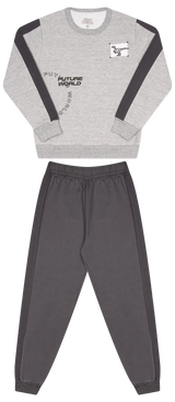 Conjunto de Moletom com Recortes em Gorgurão e Puff – Estilo Exclusivo e Conforto Urbano