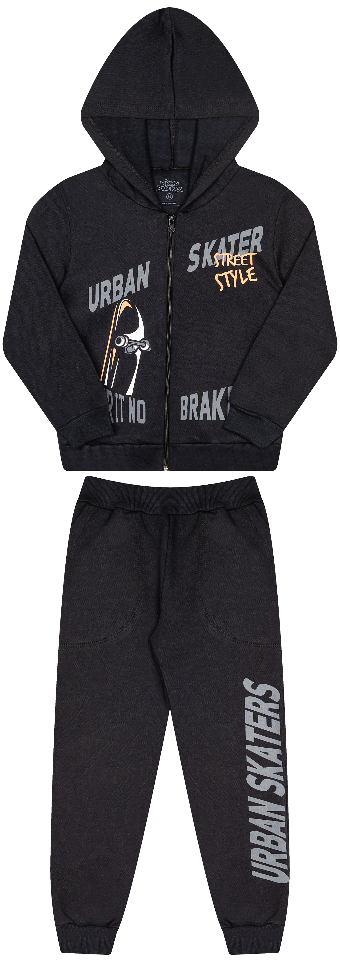 Conjunto de Moletom com Zipper, Capuz e Bolso – Estilo Casual e Conforto Garantido