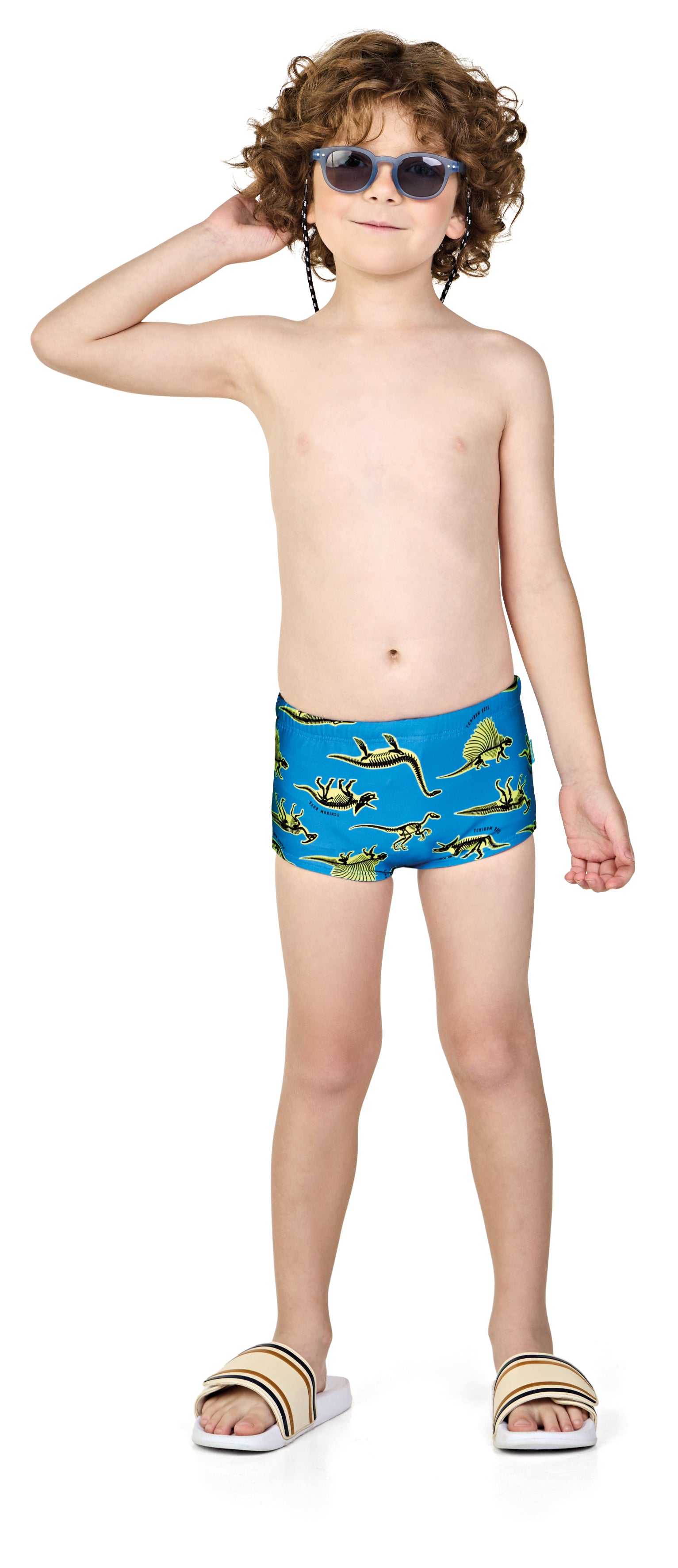 SUNGA FIT BOXER TCHIBUM AZUL PISCINA