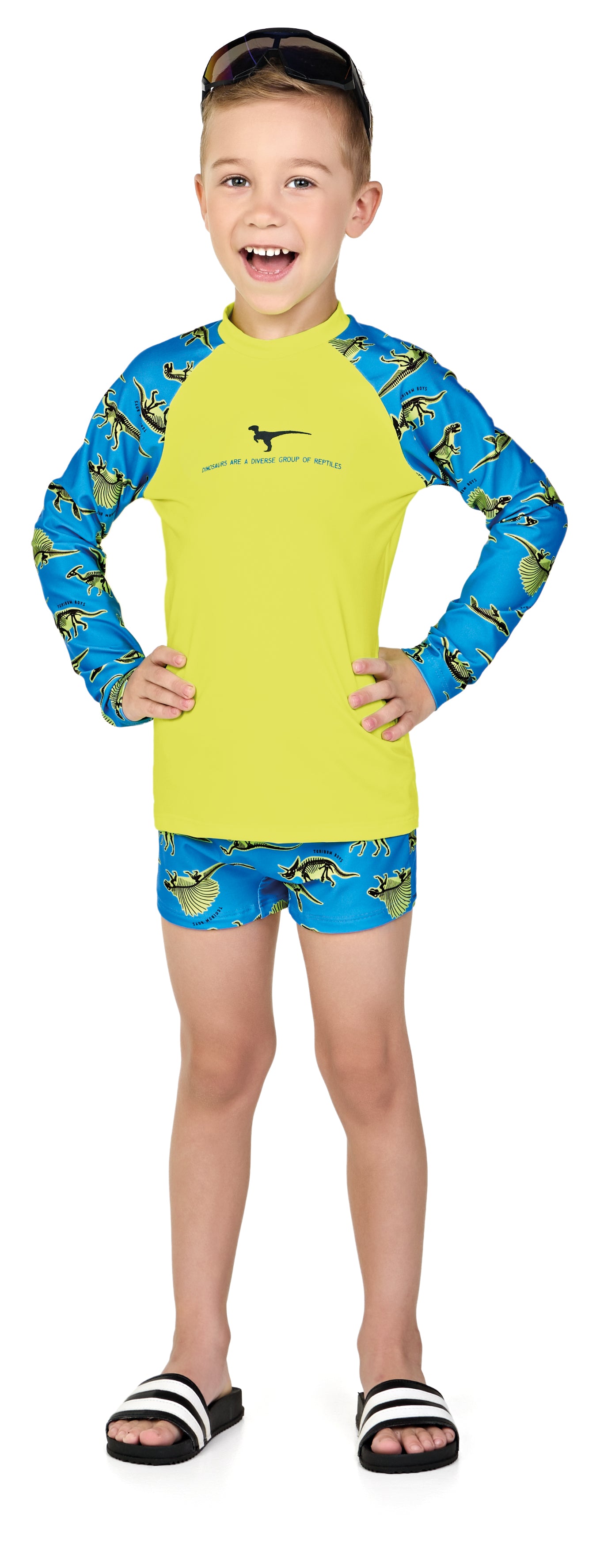 Conjunto Masculino Infantil  Proteçao UV Dinosaurs