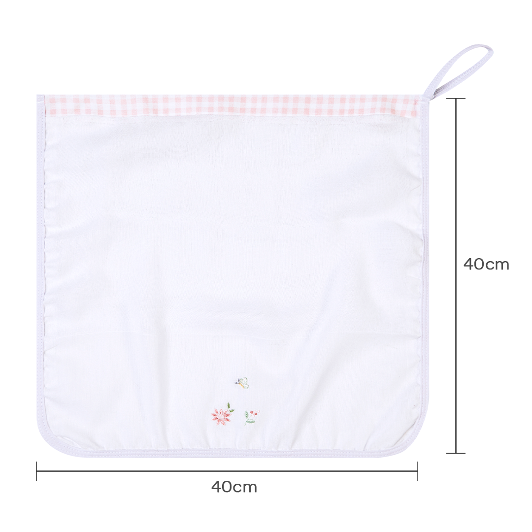 Kit Paninho de Boca Bordados Papi com Prendedor de Chupeta – 3 Unidades 40x40cm Floralzinho