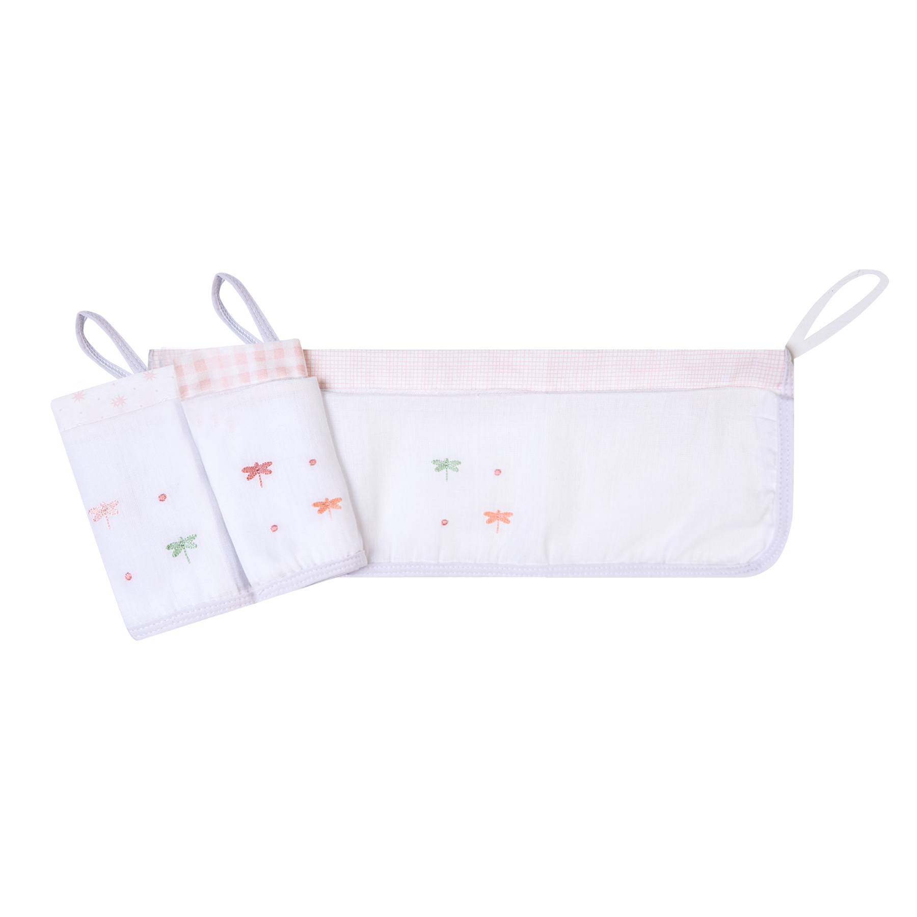 Kit Paninho de Boca Bordados Papi com Prendedor de Chupeta – 3 Unidades 40x40cm Libélula