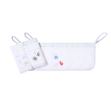Kit Paninho de Boca Bordados Papi com Prendedor de Chupeta – 3 Unidades 40x40cm Fundo do Mar