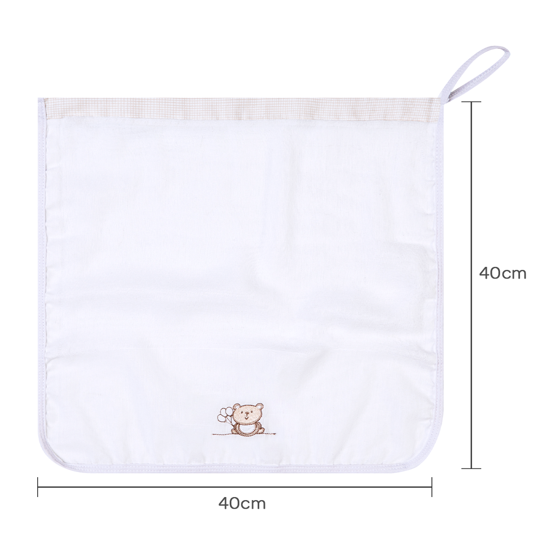 Kit Paninho de Boca Bordados Papi com Prendedor de Chupeta – 3 Unidades 40x40cm Ted Balão