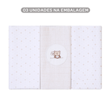 Cueiro Flanelado Bordados Papi  Ted Balão 80x80cm – Conforto e Qualidade Exclusiva