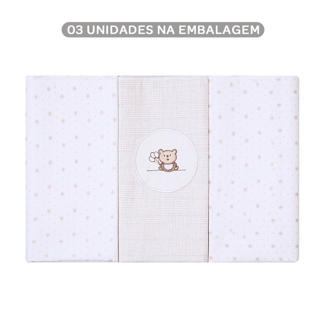 Cueiro Flanelado Bordados Papi  Ted Balão 80x80cm – Conforto e Qualidade Exclusiva
