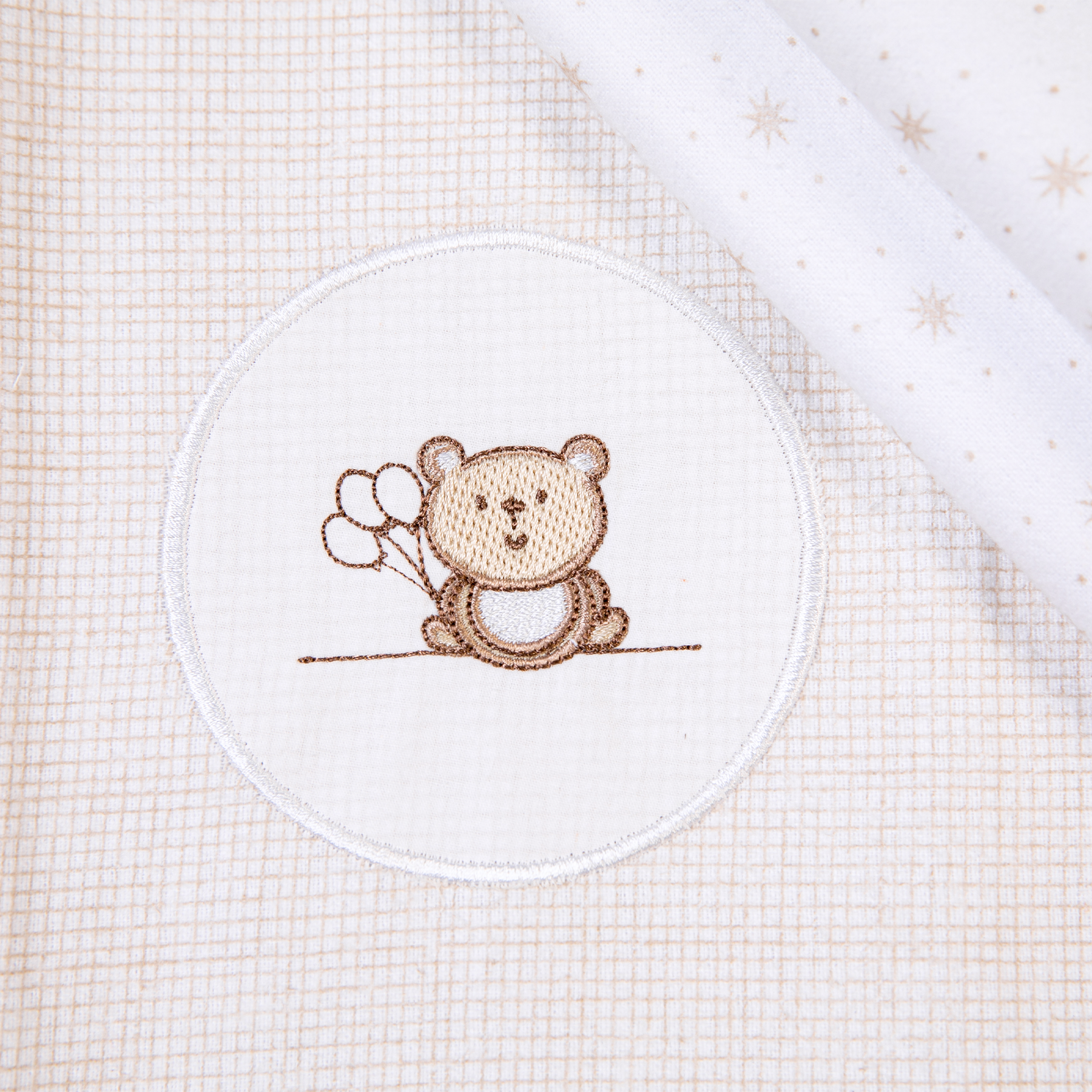 Cueiro Flanelado Bordados Papi  Ted Balão 80x80cm – Conforto e Qualidade Exclusiva