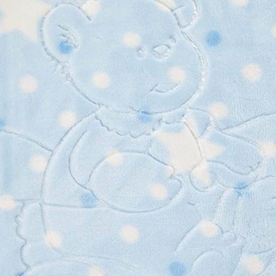 COBERTOR BABY SUPER SOFT EM RELEVO ESTAMPADO 80 cm x 1,10 m Azul