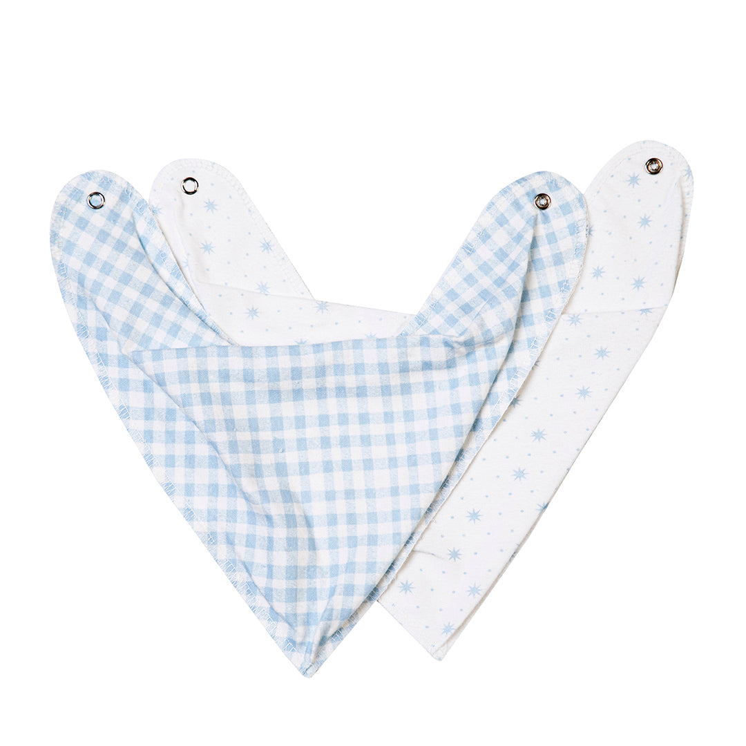 Kit Babador Bandana Bordados Papi – 2 Unidades Tamanho Único Xadrez Azul