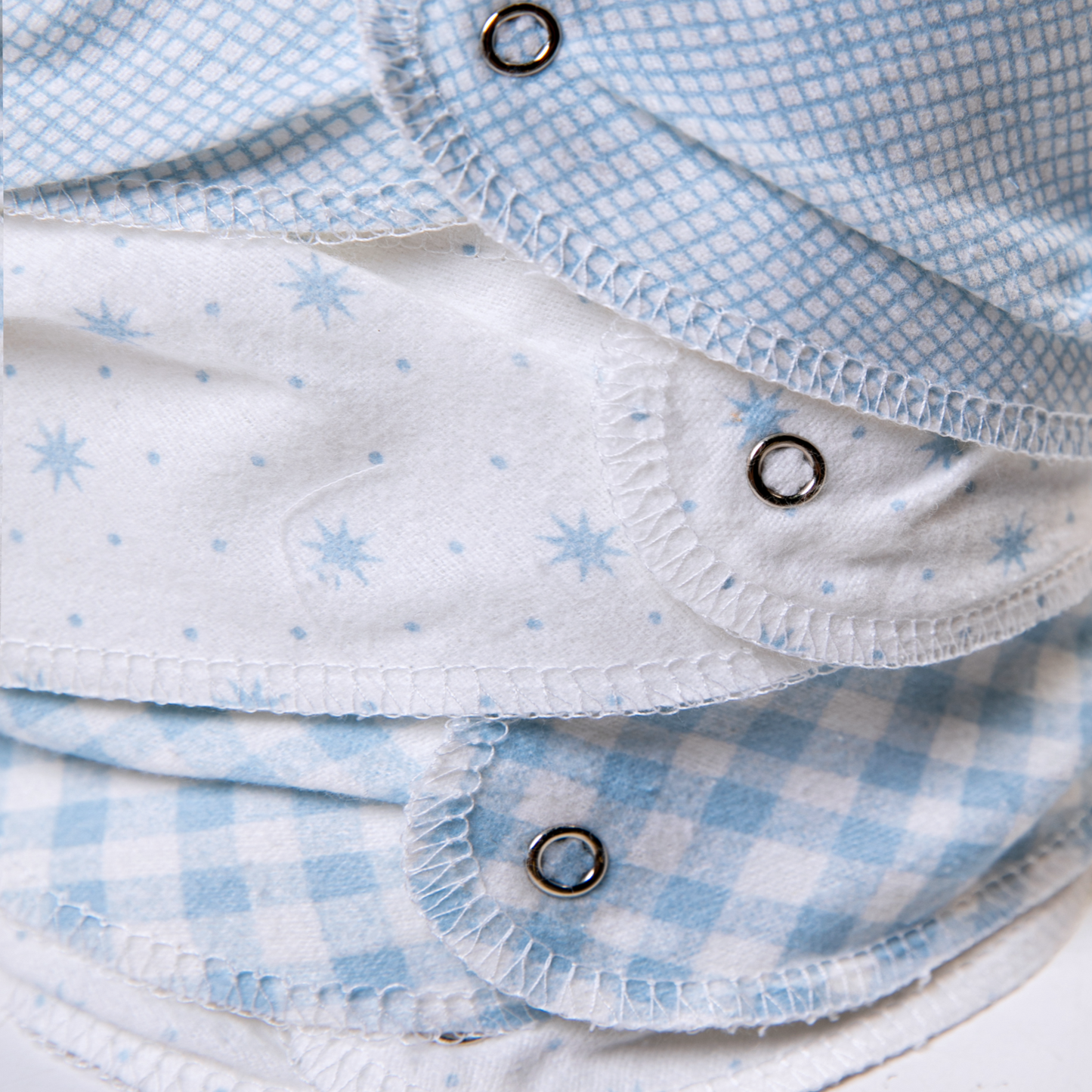 Kit Babador Bandana Bordados Papi – 2 Unidades Tamanho Único Linho Azul