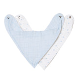 Kit Babador Bandana Bordados Papi – 2 Unidades Tamanho Único Linho Azul