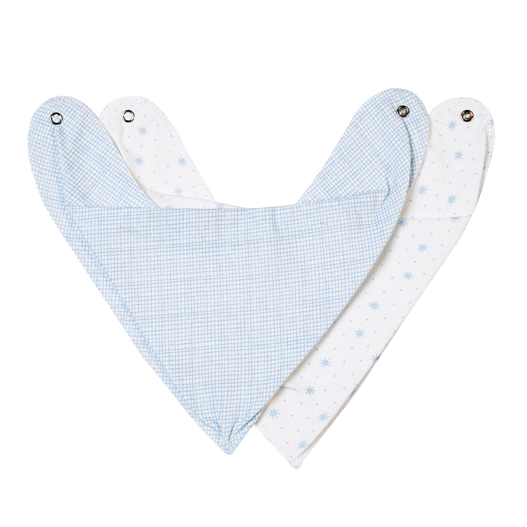 Kit Babador Bandana Bordados Papi – 2 Unidades Tamanho Único Linho Azul