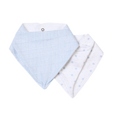 Kit Babador Bandana Bordados Papi – 2 Unidades Tamanho Único Linho Azul