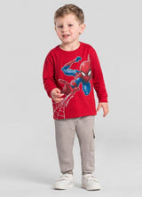 Camiseta Masculina Manga Longa Infantil Spider-Man