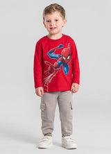 Camiseta Masculina Manga Longa Infantil Spider-Man