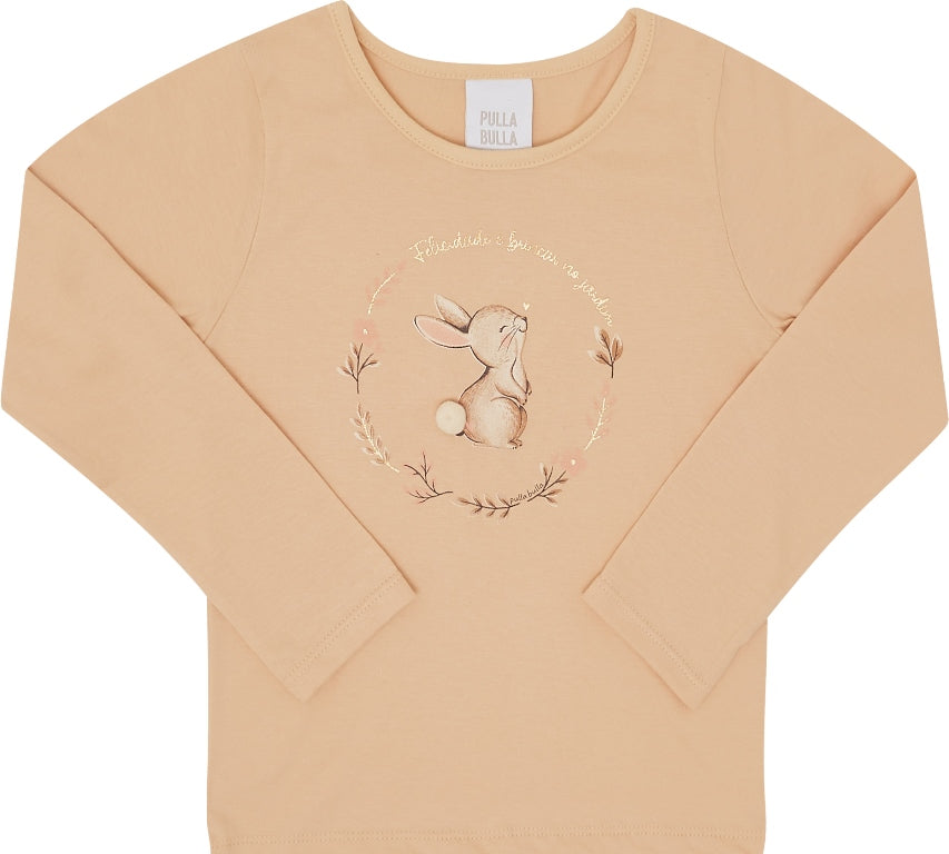 Blusa Feminina Infantil Meia Malha Felicidade Jardim