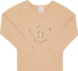 Blusa Feminina Infantil Meia Malha Felicidade Jardim