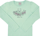 Blusa Feminina Infantil Meia Malha Flores