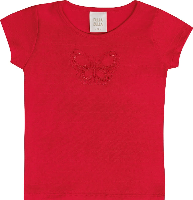 Blusa Feminina Infantil Borboleta Brilho