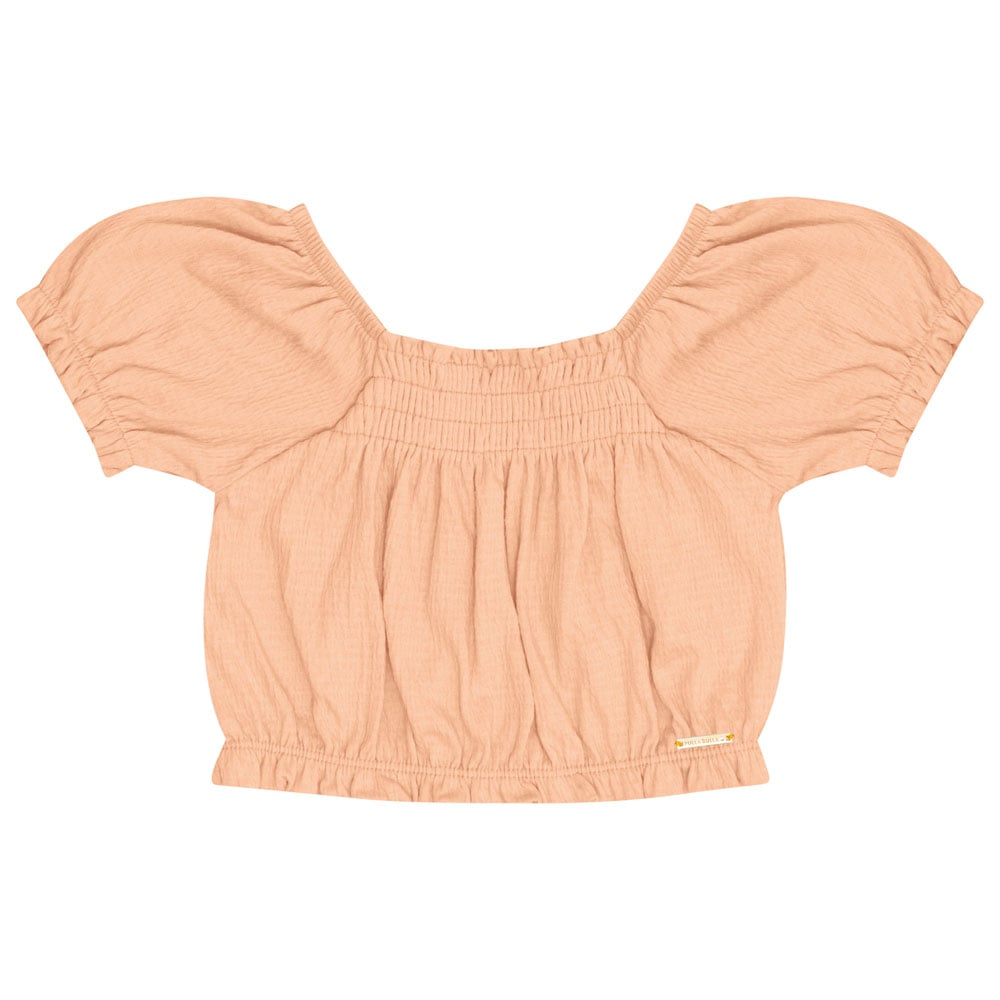 Conjunto Feminino Infantil Blusa e Shorts Jeans