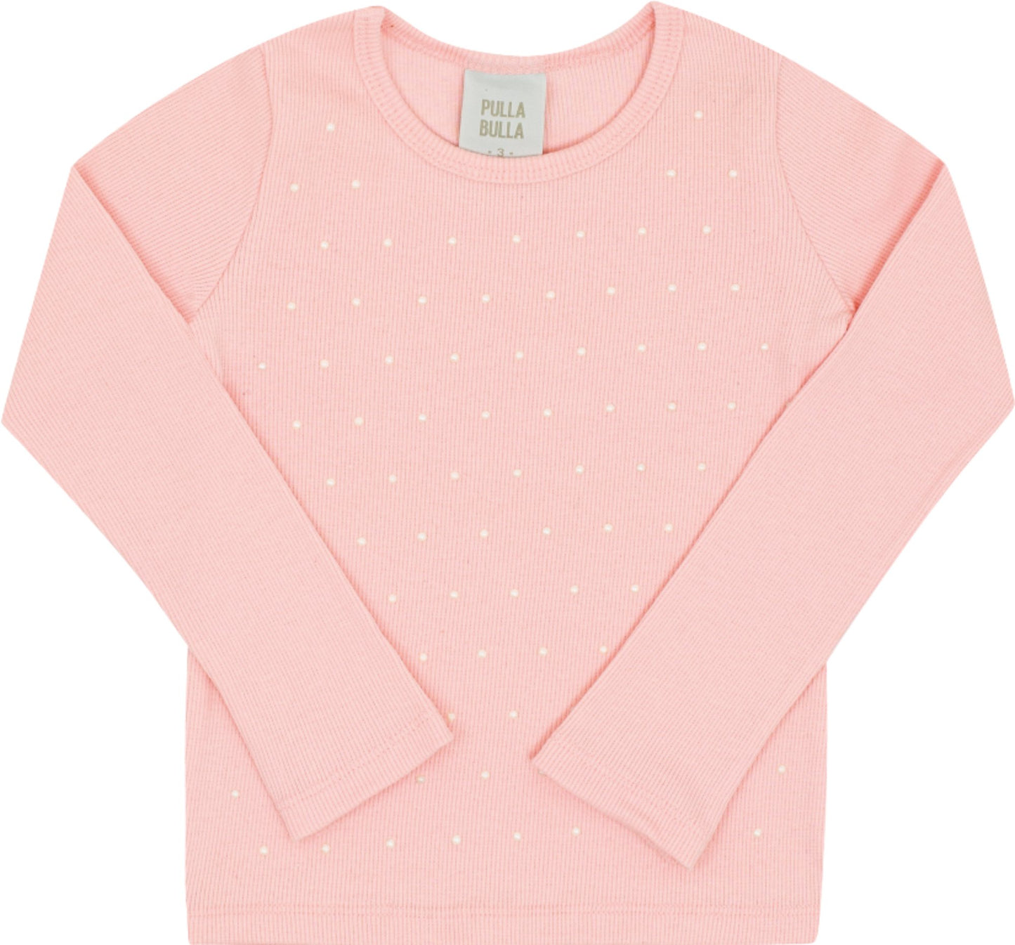Blusa Feminina Infantil Manga Longa Canelada Perolas