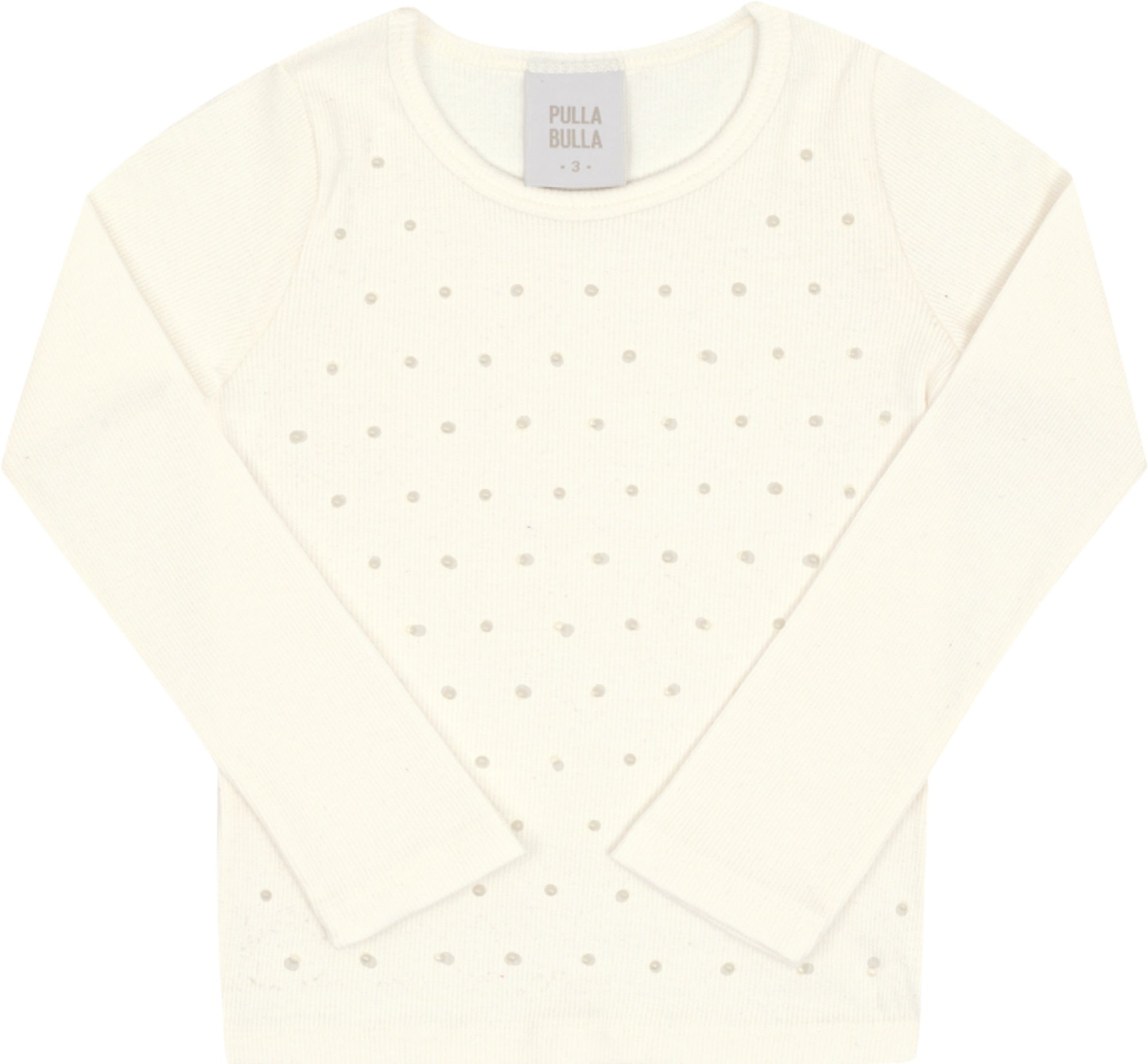Blusa Feminina Infantil Manga Longa Canelada Perolas