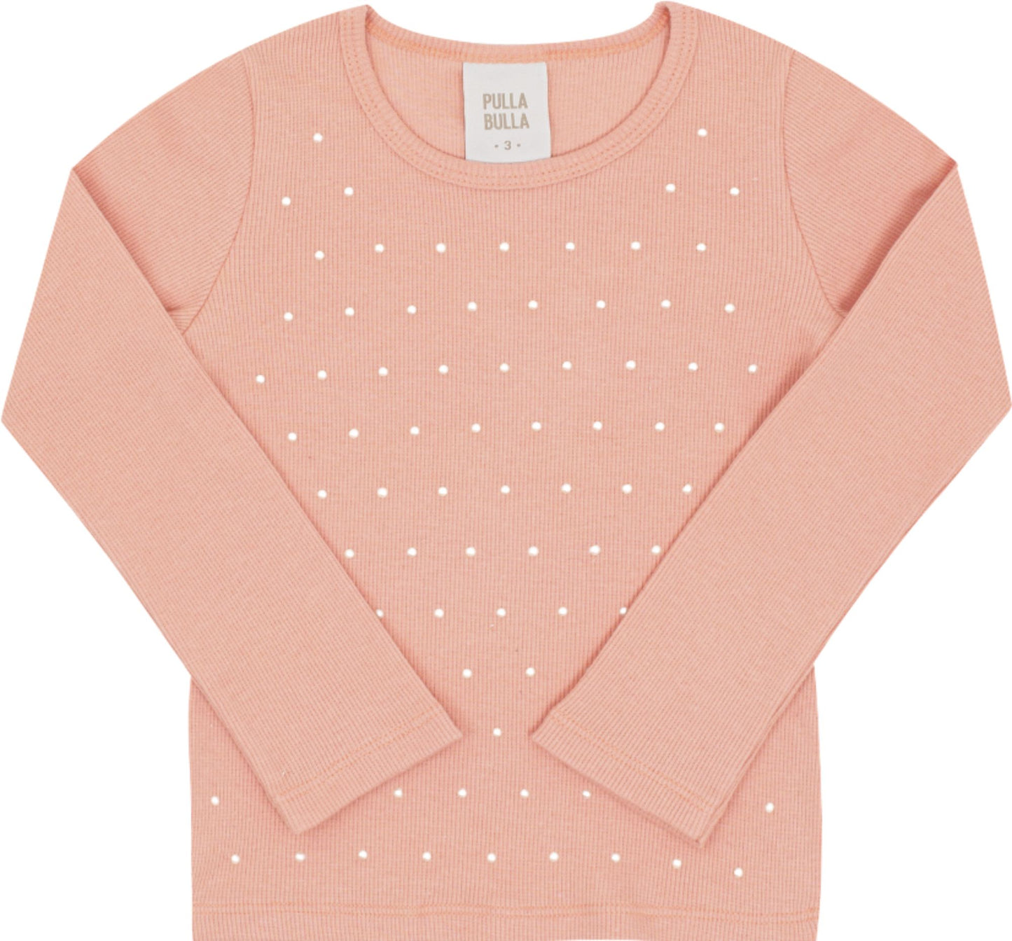 Blusa Feminina Infantil Manga Longa Canelada Perolas