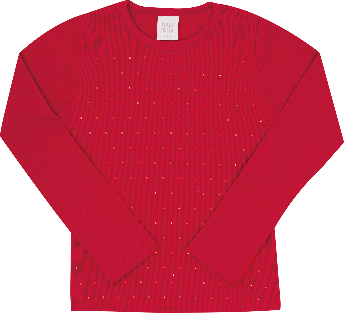 Blusa Feminina Infantil Manga longa Canelada  Brilho Strass