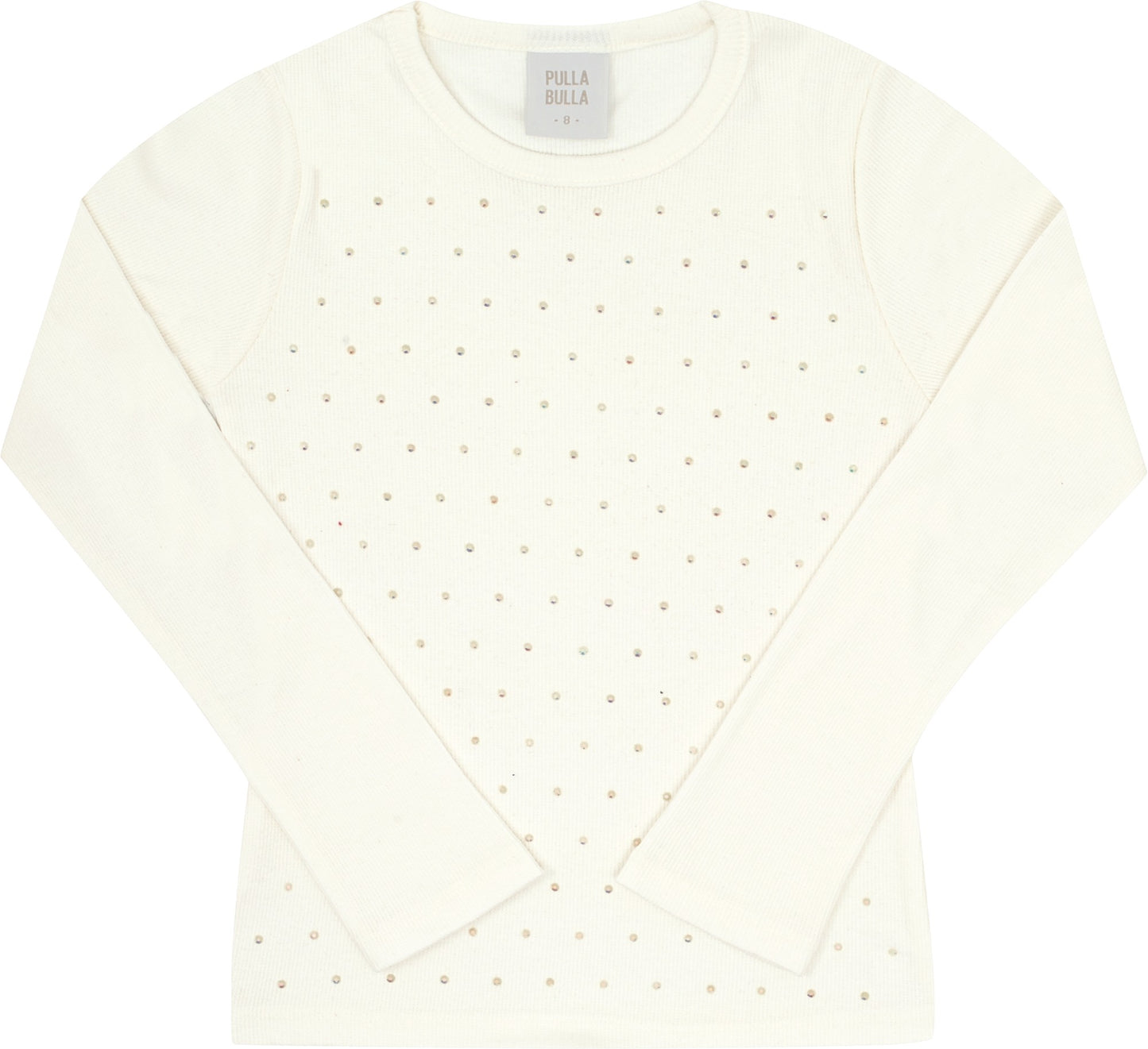 Blusa Feminina Infantil Manga longa Canelada  Brilho Strass