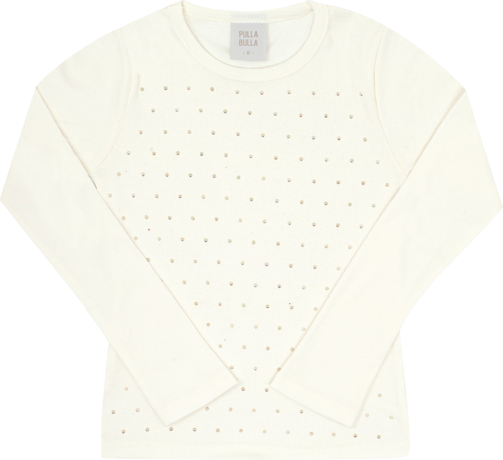 Blusa Feminina Infantil Manga longa Canelada  Brilho Strass