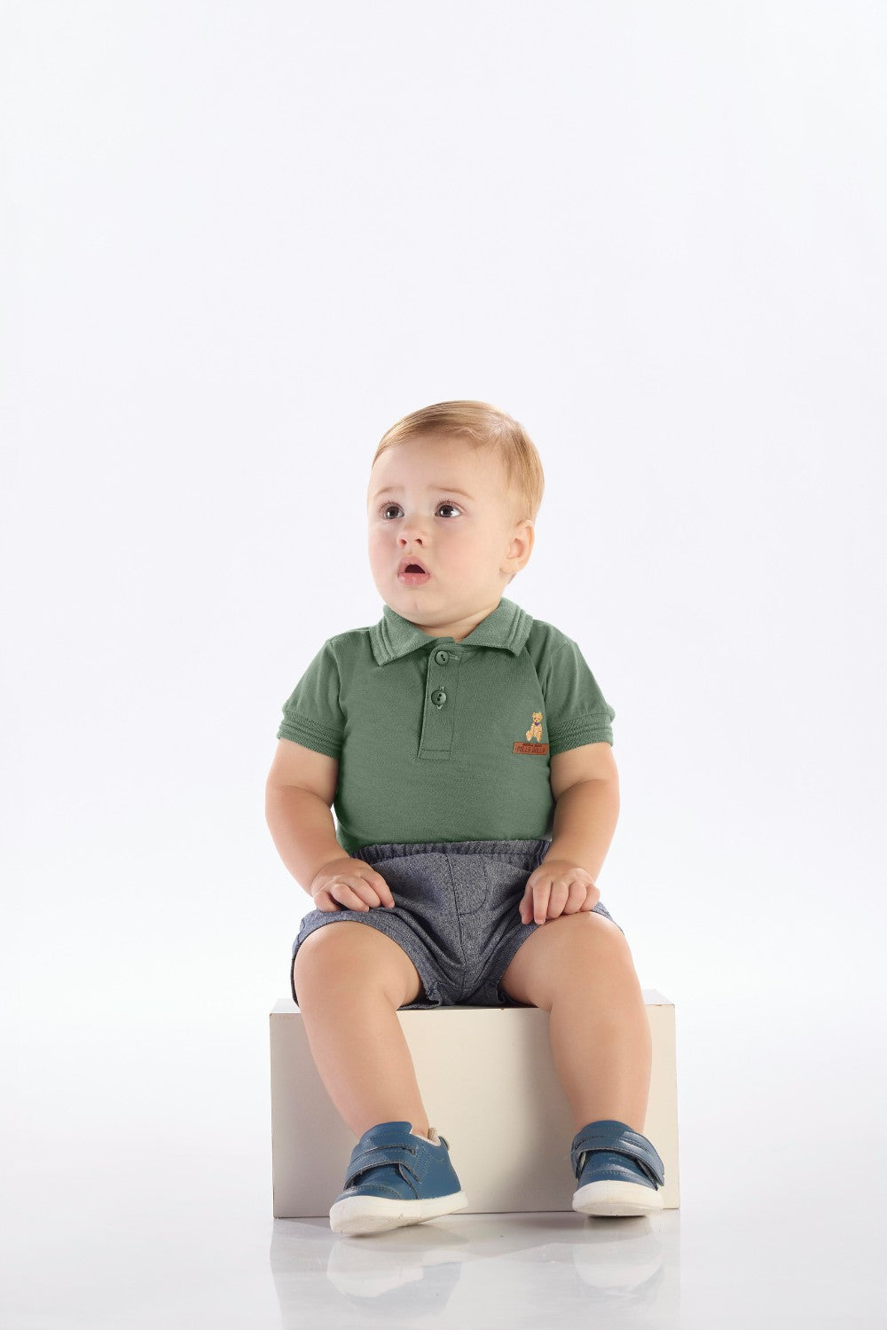 Camisa Masculina Bebê Polo Ursinho
