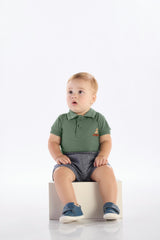 Camisa Masculina Bebê Polo Ursinho