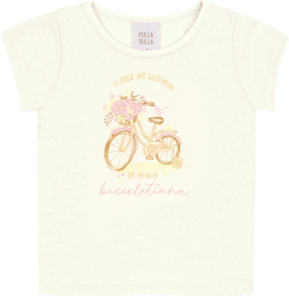 Blusa Feminina Infantil Flores Na Cestinha