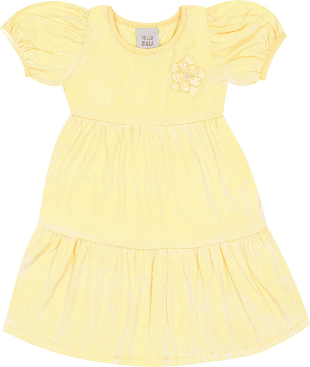 Vestido Feminino Infantil Brilho Flor